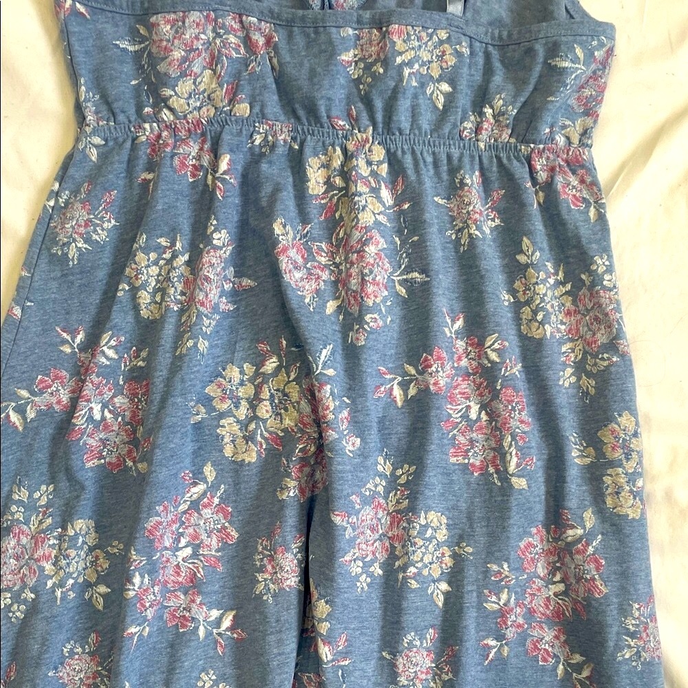 La Vie en Rose Floral Blue Spaghetti Strap Nighty. - Picture 8 of 15